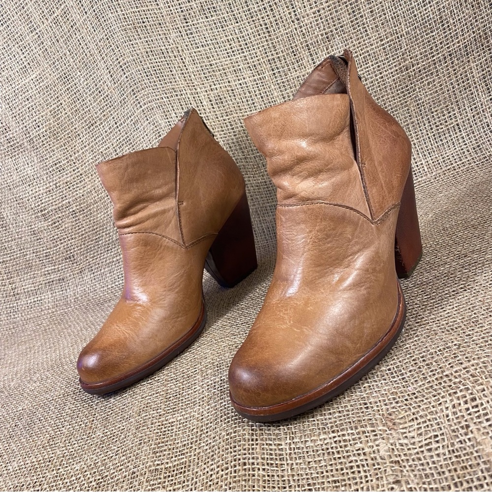 Korks ease Ankle boots booties soft leather brown Leather cushioned 10 M - Picture 1 of 10